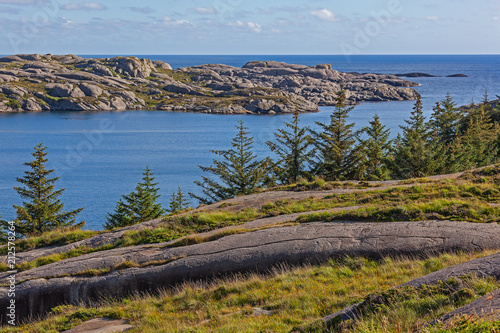 Magnificent view on the sea and stony coast of the Eigeroya island in Eigersund Municipality, southwest Norway photo