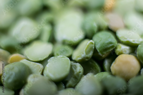 Dried green peas close-up.