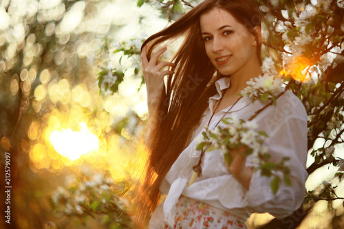 Happiness summer portrait young adult beautiful girl