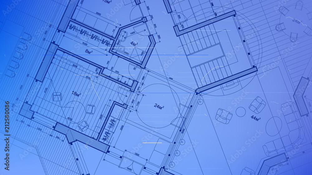 Architecture design: blueprint plan - vector illustration of a plan modern residential building / technology, industry, business concept illustration: real estate, building, construction, architecture Architecture design: blueprint plan - vector illustration of a plan modern residential building / technology, industry, business concept illustration: real estate, building, construction, architecture