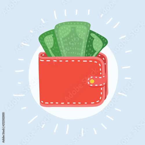 Wallet with money icon 