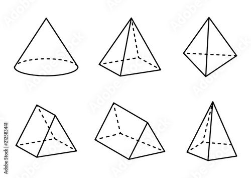 Geometric Figures Set Isolated on White Backdrop