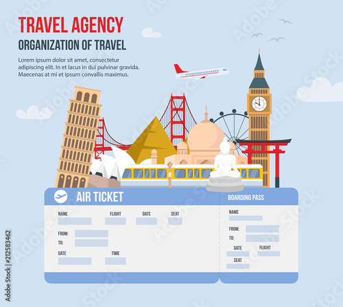 Design for Travel Agency. Vector Illustration.