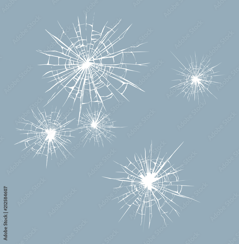 Obraz premium Broken glass. Vector drawing