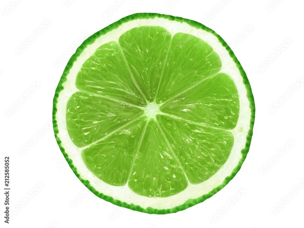 Lime slice on white Lime slice on white