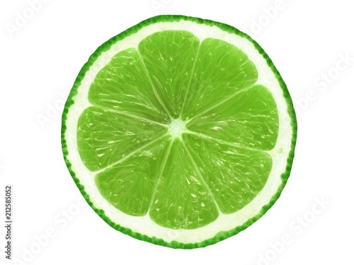 Lime slice on white