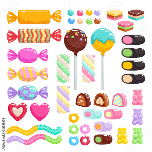 Sweets set. Assorted candies.