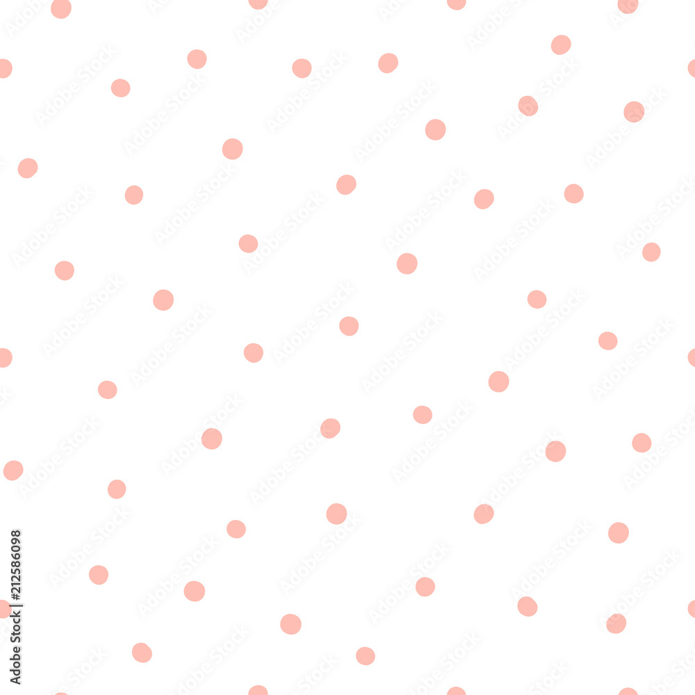 Cute polka dots pink and white seamless pattern. Cute polka dots pink and white seamless pattern.
