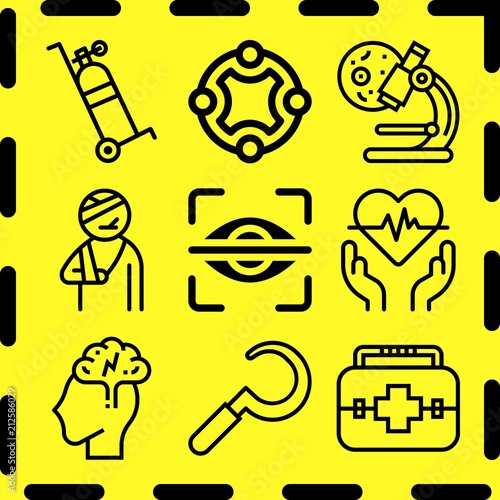 Simple 9 icon set of medical related [iconsRandom:4] vector icons. Collection Illustration