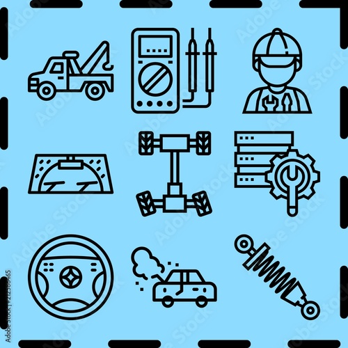 Simple 9 icon set of repair related [iconsRandom:4] vector icons. Collection Illustration