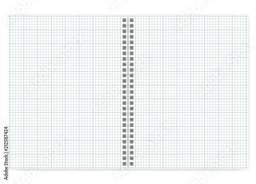 Open letter format notebook isolated on white background mock up