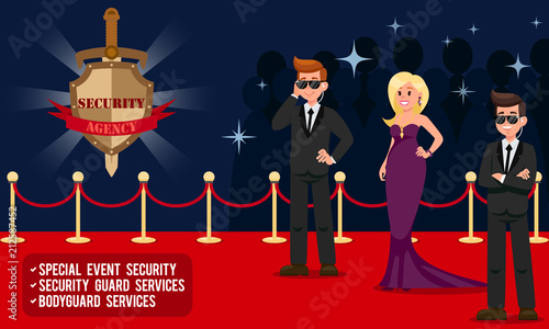 Special Event Security. Vector Illustration.
