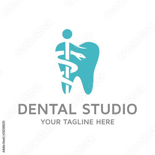 Dental Tooth Logo Symbol Aesculapius