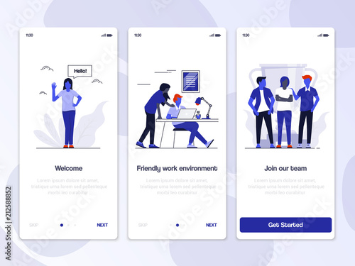 Flat Design Oneboarding Concepts 2