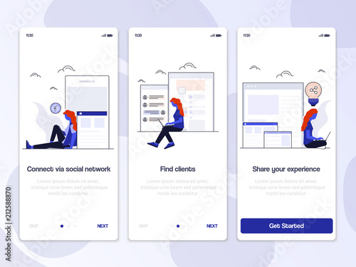 Flat Design Oneboarding Concepts 3