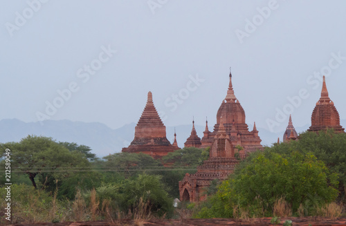 View of the temples in the plain of Bagan