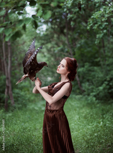 Girl with a hawk 
