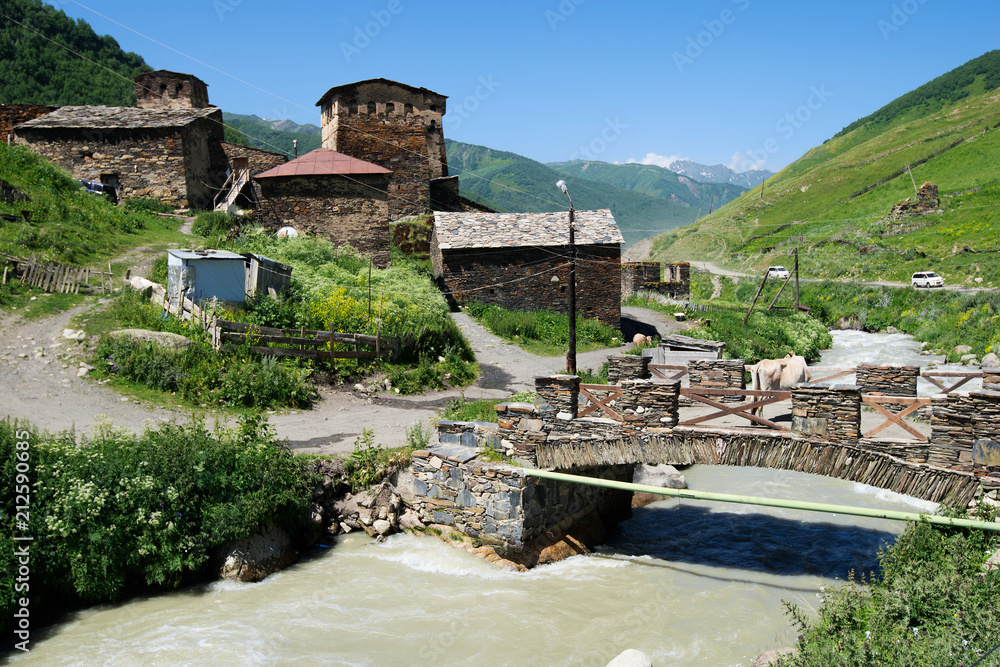 Fototapeta premium High-altitude community of Ushguli in Svaneti, Georgia