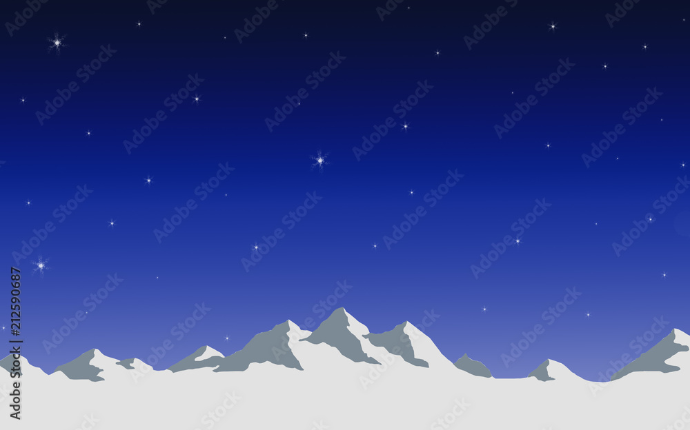 mountain with night sky
