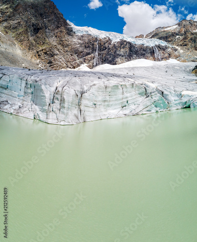 Alta Valmalenco (IT) - Vista aerea del ghiacciaio di Fellaria - luglio 2018  photo