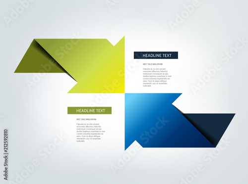 Two arrows in opposite direction infographic, chart, scheme, diagram.