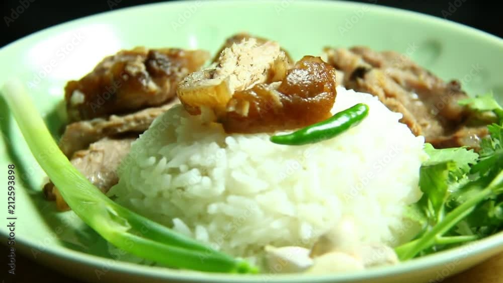Stewed pork leg with rice, Thai food Stewed pork leg with rice, Thai food
