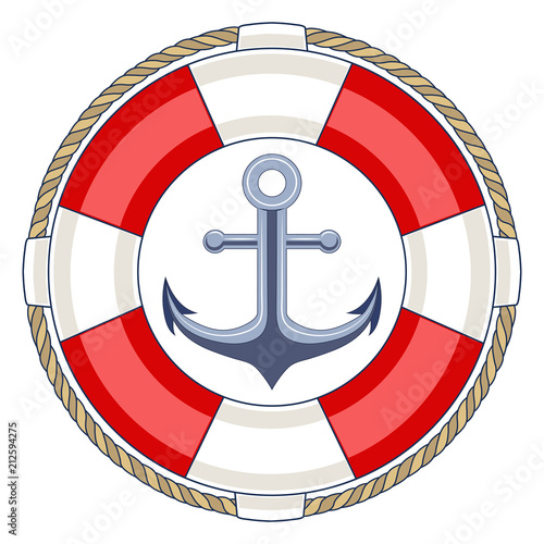 life ring with an anchor