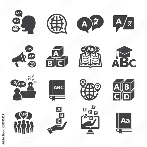 Language icon set