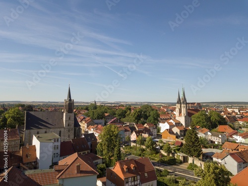 The city of Muehlhausen from above ( Unstrut Hainich region, Thuringia / Germany )