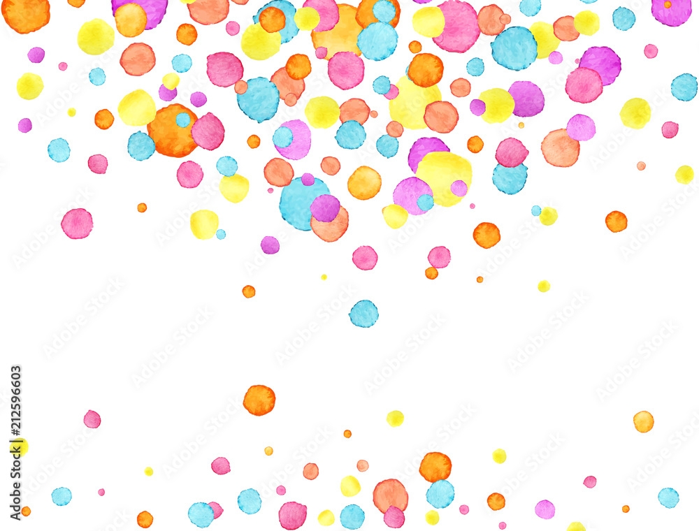 Confetti background. Watercolor confetti design. Party concept. Vector illustration - obrazy, fototapety, plakaty 