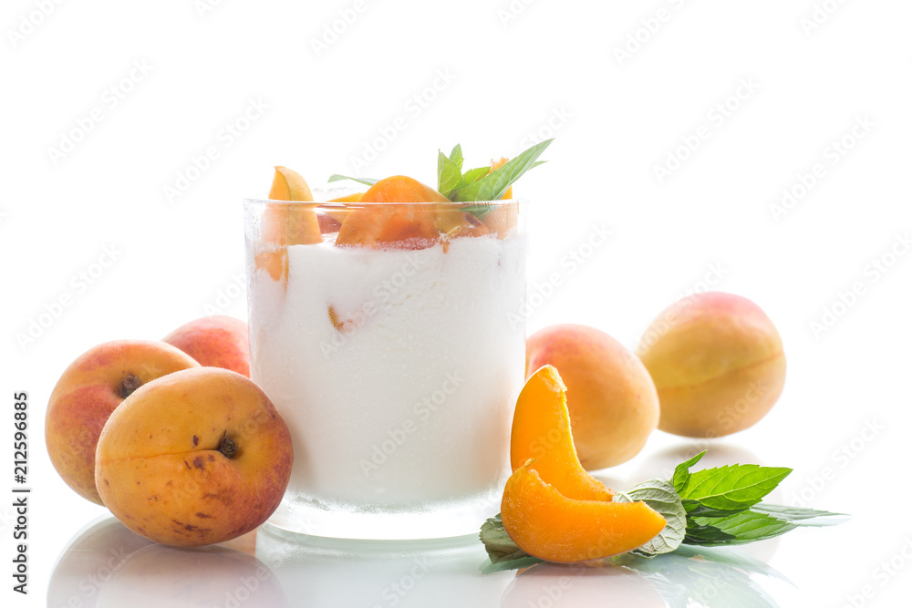 homemade yogurt with ripe apricots homemade yogurt with ripe apricots
