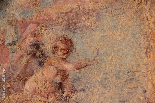 Detail color image of a fresco from the ancient city of Pompeii.