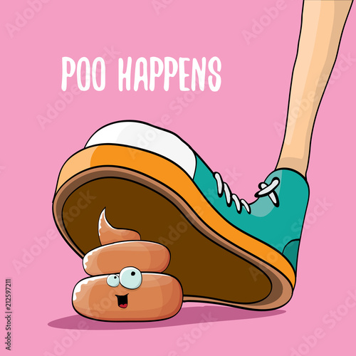 step on poo cartoon comic business situation. Business mistakes concept illustration.