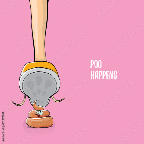 step on poo cartoon comic business situation. Business mistakes concept illustration.