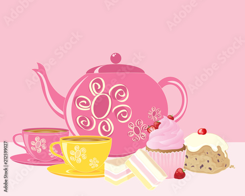 pink afternoon tea