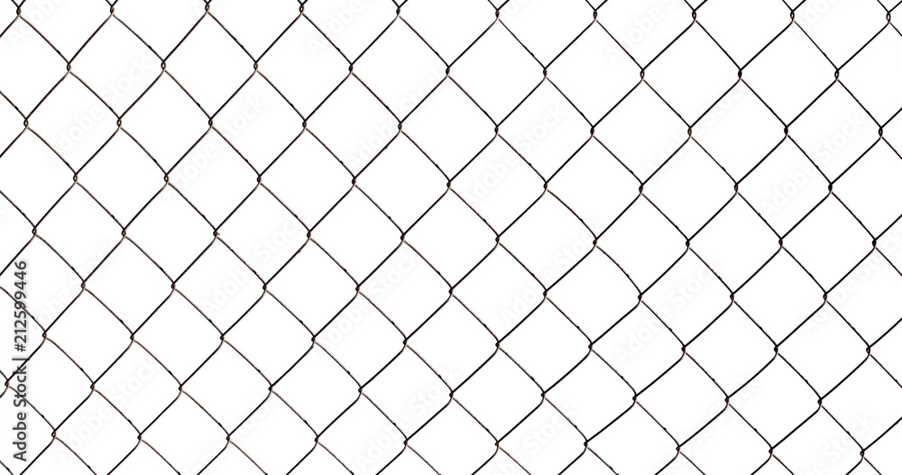Chain-link fence isolated on white Chain-link fence isolated on white