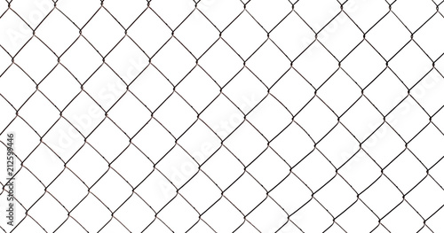 Chain-link fence isolated on white