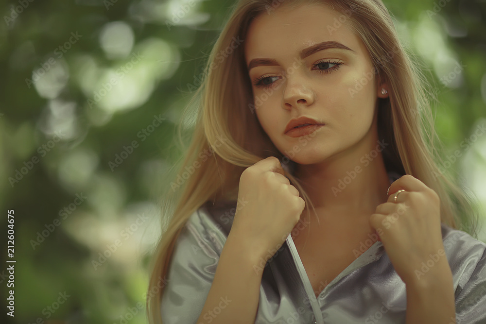 Summer beautiful young blonde in the park Summer beautiful young blonde in the park