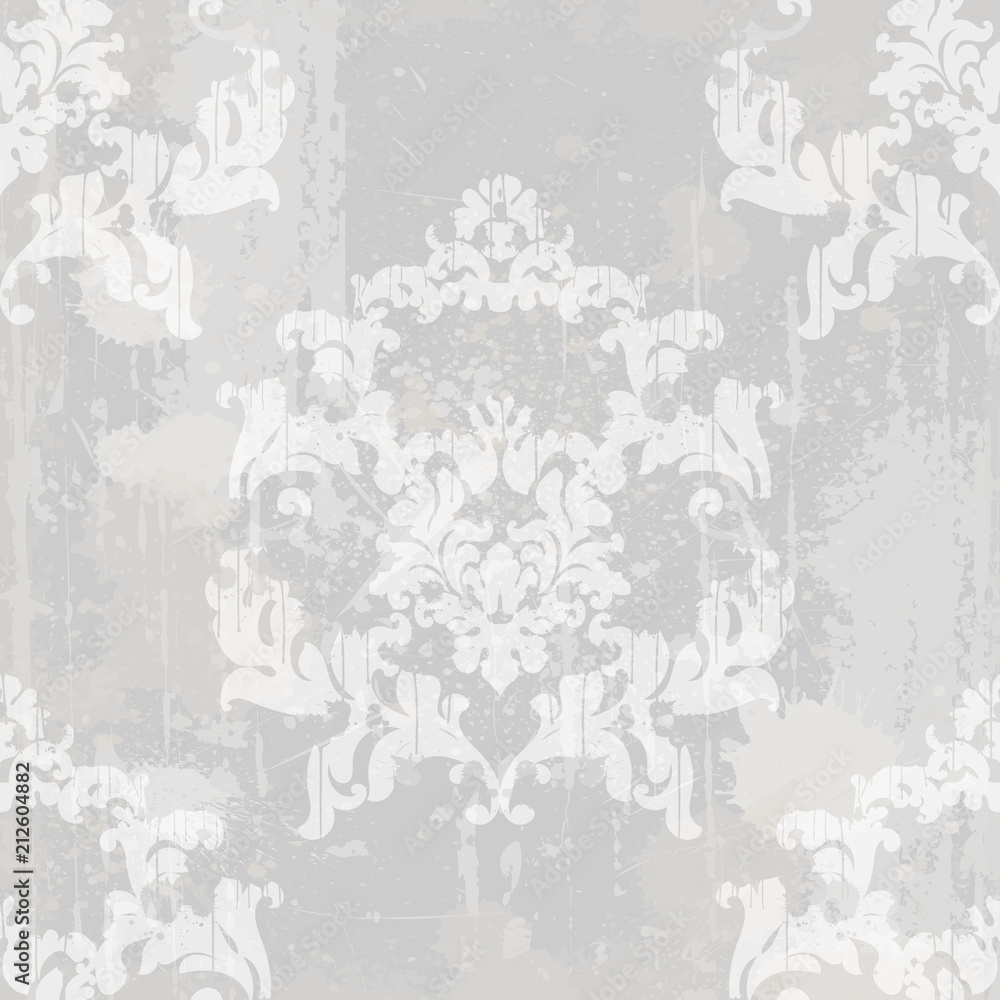Fototapeta premium Vintage baroque pattern texture ornament Vector. Old effect style decors