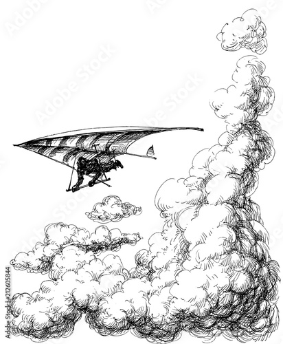 Glider up in the sky