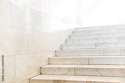 Marble staircase with stairs in abstract luxury architecture