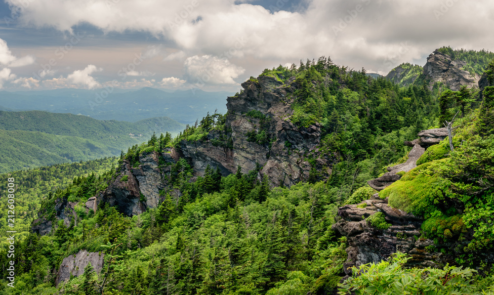 Grandfather Mountain trail to MacRae Peak on of the best hikes in the Blue Ridge Mountains