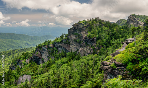 Grandfather Mountain trail to MacRae Peak on of the best hikes in the Blue Ridge Mountains