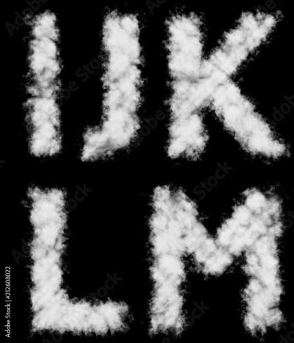 White I-M letters cloud shapes