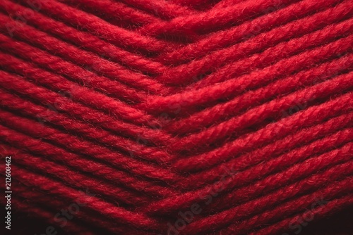 Tangled red yarn  photo