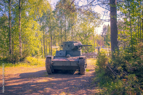 Old tank from world war 2. Photo from Kuhmo, Finland.