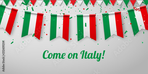 Come on Italy! Background with national flags.