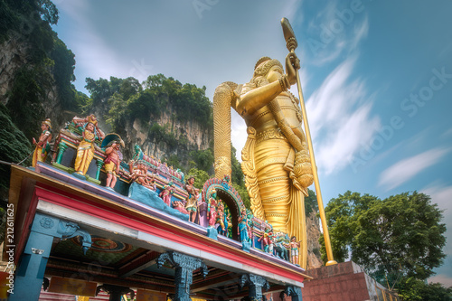 Statue of hindu god Muragan at Batu caves photo