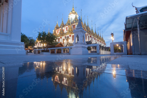 Famous temple Loha prasat (metallic castle) of Ratchanadda Temple in Bangkok, Thailand
