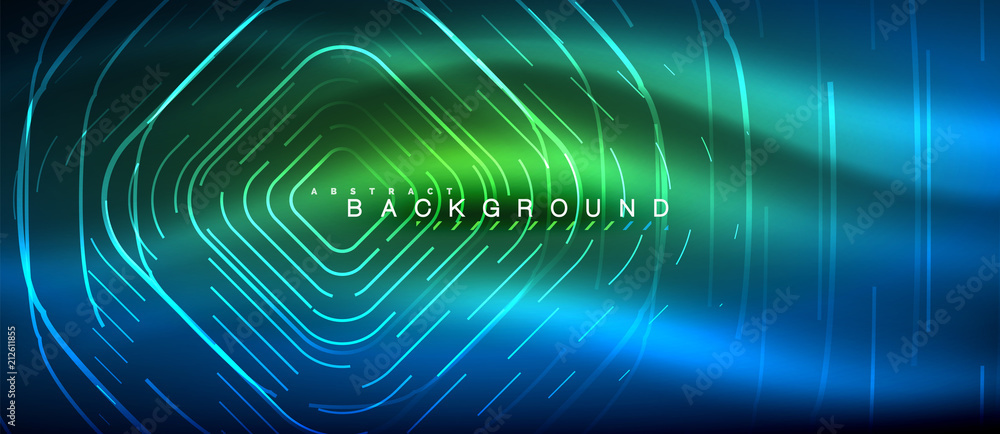 Neon glowing lines, magic energy space light concept, abstract background wallpaper design Neon glowing lines, magic energy space light concept, abstract background wallpaper design